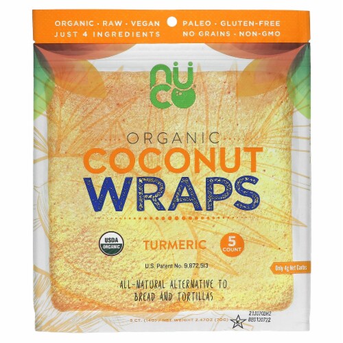 NUCO Organic Turmeric Coconut Wraps Perspective: front