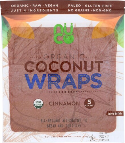 NUCO Organic Cinnamon Coconut Wraps Perspective: front