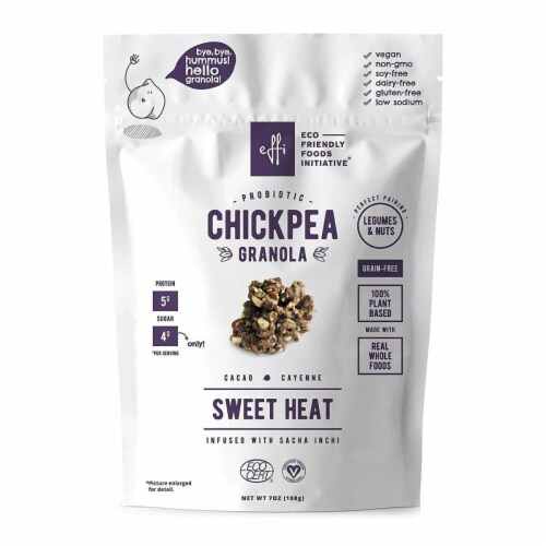 EFFi Foods 233518 7 oz Organic Grain Free Granola Chickpea Granola Nutty Cacao Perspective: front