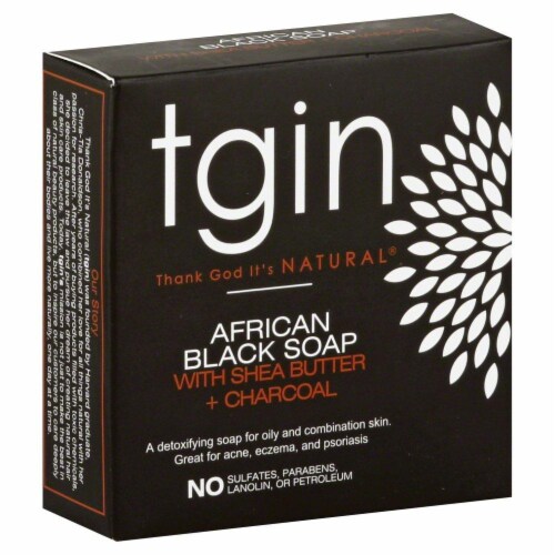 TGIN African Black Soap with Shea Butter + Charcoal Perspective: front