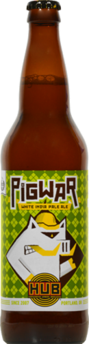 Hopworks Urban Brewery Pigwar White India Pale Ale Perspective: front
