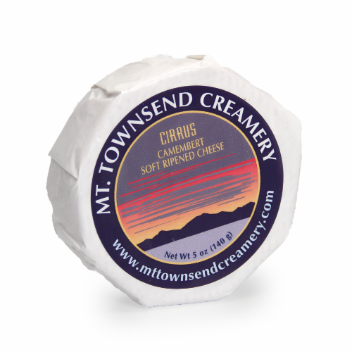 Mt. Townsend Creamery Cirrus Camembert Soft Ripened Cheese Perspective: front