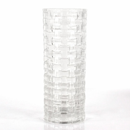 CBK Woven Around Round Glass Vase - Clear Perspective: front