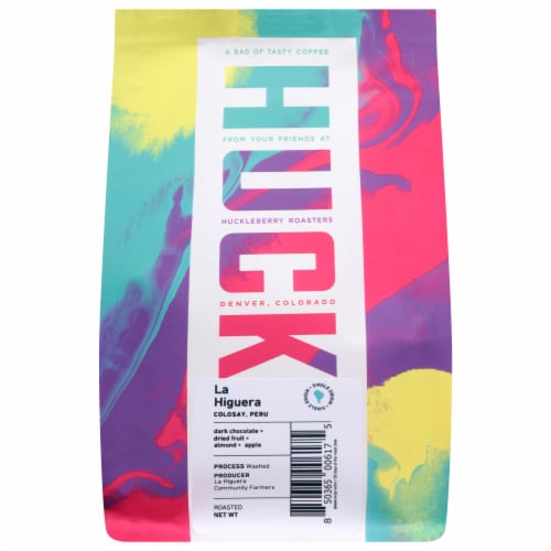 Huckleberry Roasters South American Single Origin Whole Bean Coffee Perspective: front