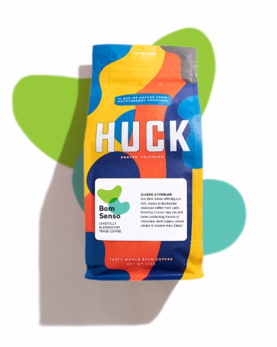 Huckleberry Roasters Blue Orchid Blend Whole Bean Coffee Perspective: front
