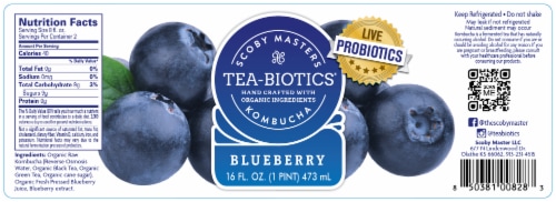 Scoby Masters Tea-Biotics® Blueberry Kombucha Perspective: front