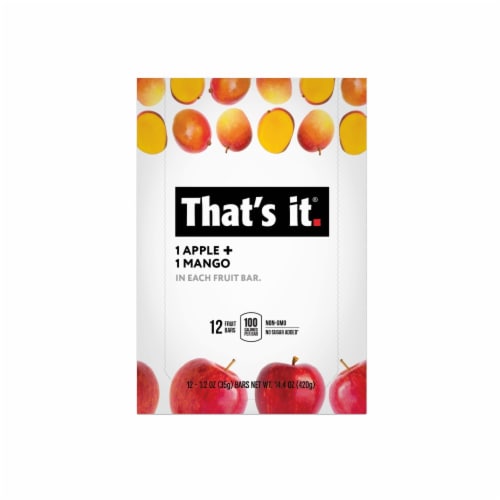 That's It Apple & Mango Fruit Bars 12 Count Perspective: front