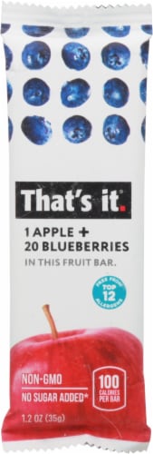 That's It Apple + Blueberries Fruit Bar Perspective: front