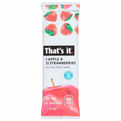 That's It® Apple and Strawberry No Sugar Added Fruit Bars Perspective: front
