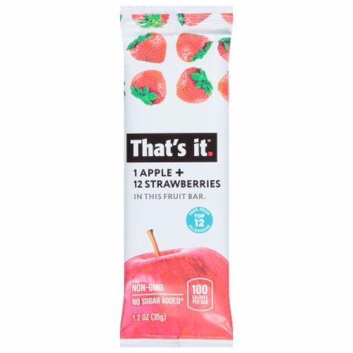 That's It® Apple and Strawberry No Sugar Added Fruit Bars Perspective: front