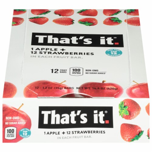That's It Apple+Strawberries Fruit Bars Perspective: front