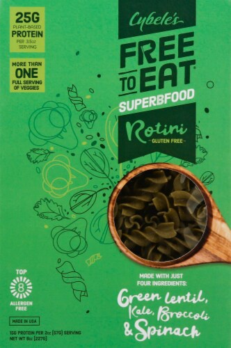 Cybele's Free to Eat® Gluten Free Superfood Green Rotini Pasta Perspective: front