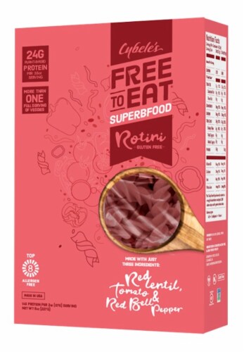 Cybele's Free to Eat Superfood Red Rotini Pasta Perspective: front