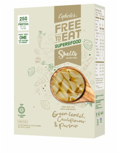 Cybele's Free to Eat Superfood White Shells Pasta Perspective: front