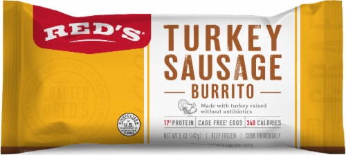 Red’s Turkey Sausage Frozen Breakfast Burrito Perspective: front