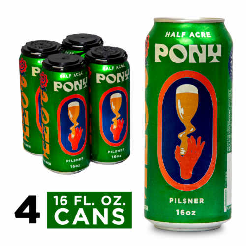 Half Acre Pony Pilsner Craft Beer Perspective: front