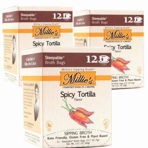 Millie's Spicy Tortilla Sipping Broth - 36 Count Perspective: front