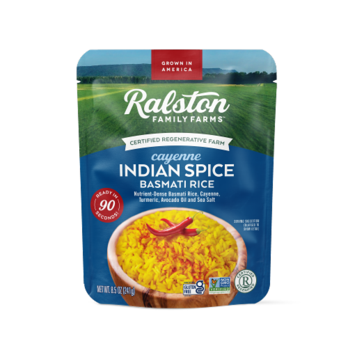 Ralston Family Farms™ Heat & Eat Cayenne Indian Spice Basmati Rice Perspective: front