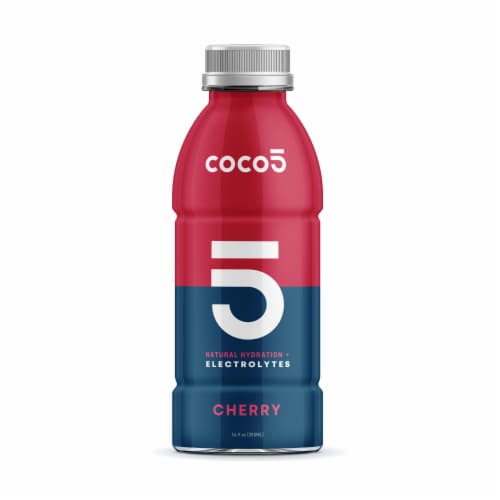 Coco5 Cherry Crush Coconut Bottled Water Perspective: front