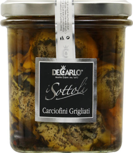 Decarlo Isottoli Carciofini Grigliati Grilled Artichoke Perspective: front