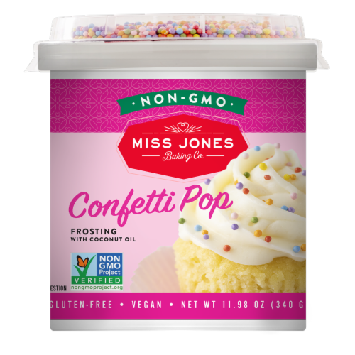 Miss Jones Baking Co. Organic Confetti Pop Frosting Perspective: front
