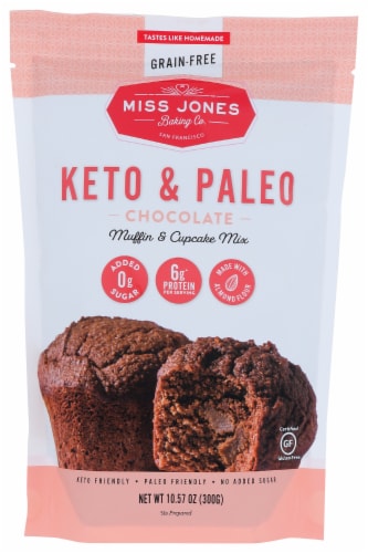 Miss Jones Grain Free Paleo & Keto Friendly Chocolate Muffin Mix Perspective: front