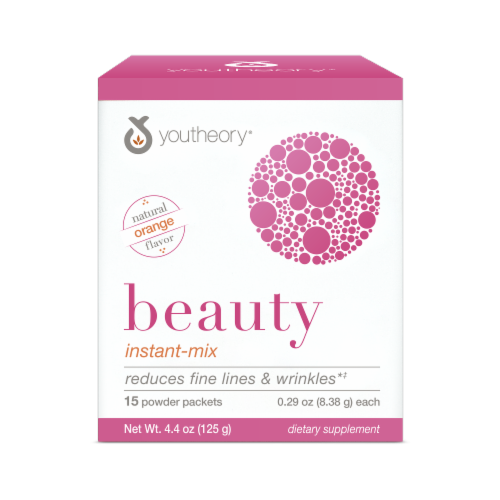 Youtheory® Beauty Instant Mix Dietary Supplement Powder Packets Perspective: front