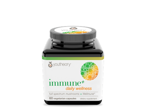 Youtheory® Immune + Daily Wellness Vegetarian Capsules Perspective: front