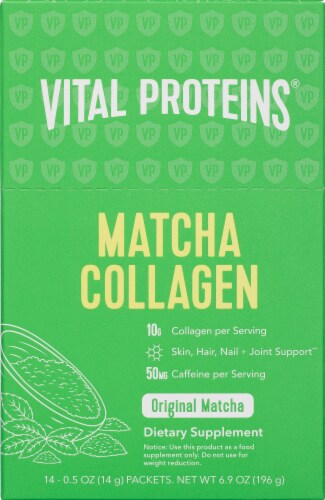 Vital Proteins Matcha Collagen Packets Perspective: front