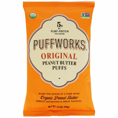 Puffworks Organic Original Peanut Butter Puffs Perspective: front