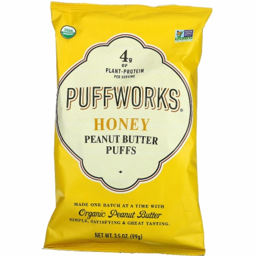 Puffworks Organic Honey Peanut Butter Puffs Perspective: front