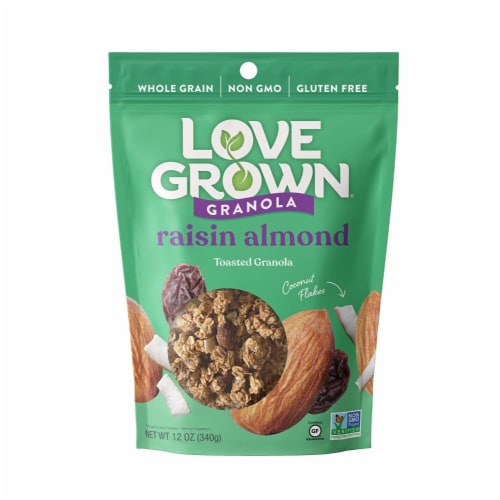 Love Grown® Gluten Free Raisin Almond Crunch Oat Clusters Perspective: front