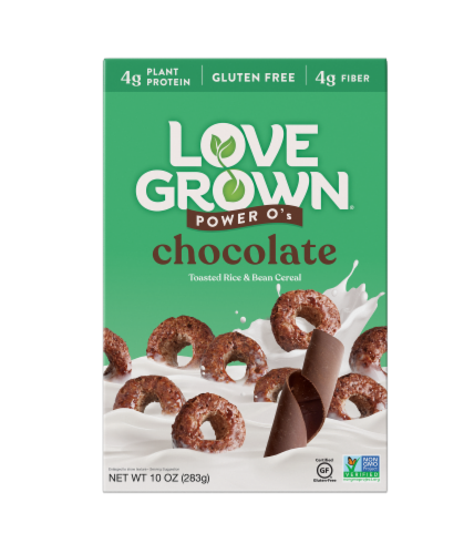 Love Grown Chocoalte Power O's Cereal Perspective: front