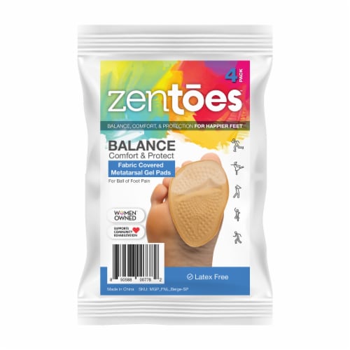 ZenToes Fabric Covered Gel Inserts for High Heels, Adhesive Shoe Insoles  Pain Relief - 4 Pack, 4 - Kroger