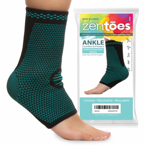 ZenToes Ankle Brace Compression Socks Open Toe Sleeves Help Reduce