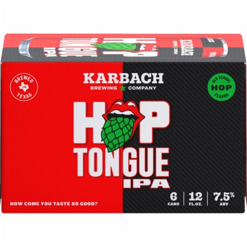 Karbach Brewing Company Hop Tongue IPA Craft Beer Perspective: front