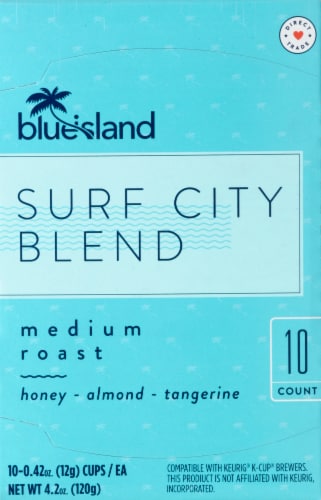 Blue Island Coffee Surf City Blend Medium Roast Coffee Pods Perspective: front