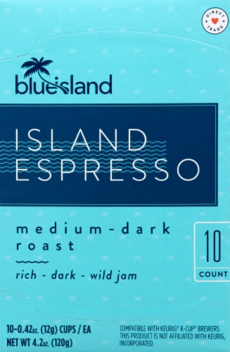 Blue Island Coffee Island Espresso Medium-Dark Roast Coffee Pods Perspective: front