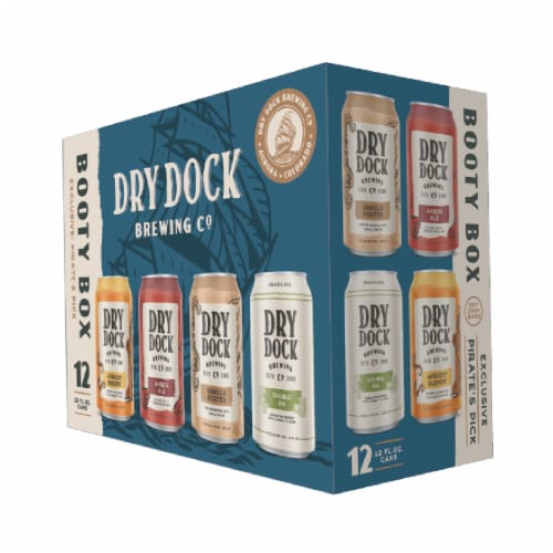 Dry Dock Brewing Booty Box Beer Perspective: front