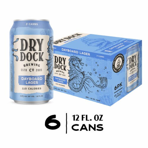 Dry Dock Brewing Dayboard Lager Beer Perspective: front