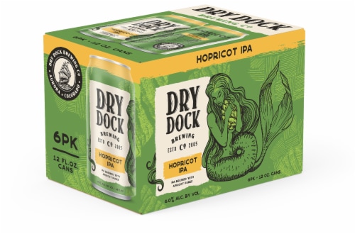 Dry Dock Brewing Hopricot IPA Cans Perspective: front