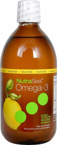 Ascenta  NutraSea™  Zesty Lemon Omega3 Liquid Supplement Perspective: front
