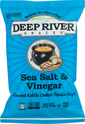 Deep River Snacks Sea Salt & Vinegar Kettle Cooked Potato Chips Perspective: front