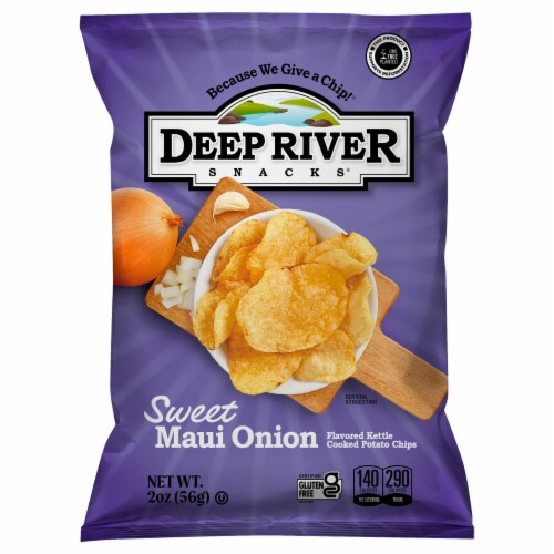 Deep River Snacks® Sweet Maui Onion Kettle Cooked Potato Chips Perspective: front