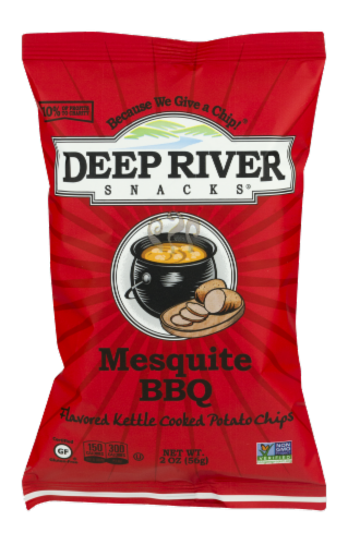 Deep River Snacks® Mesquite BBQ Kettle Cooked Potato Chips Perspective: front