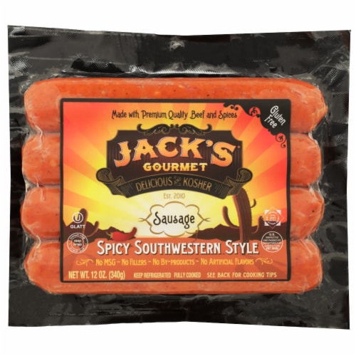 Jack’s® Gourmet Delicious and Kosher Spicy Southwestern Style Sausage Perspective: front