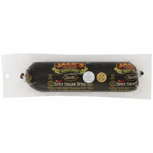 Jack's Gourmet Kosher Spicy Italian Style Salami Perspective: front
