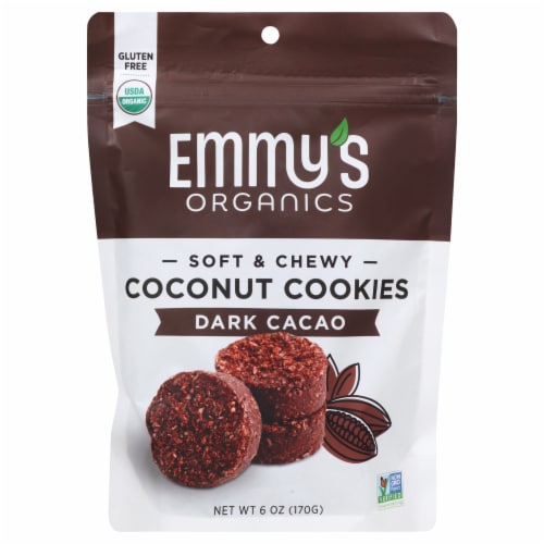 Emmy's Organics Dark Cacao Cookies Perspective: front