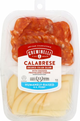 Creminelli™ Fine Meats Calabrese & Smoked Sliced Provolone Perspective: front