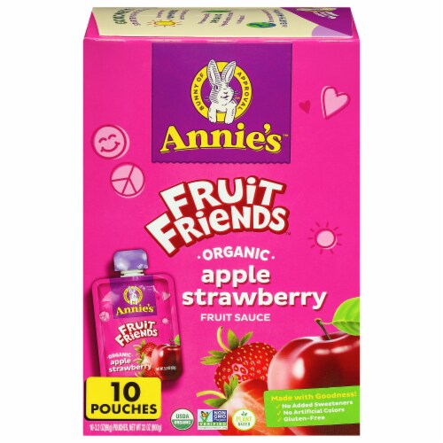 Annie's™ Fruit Friends™ Organic Apple Strawberry Fruit Sauce Perspective: front